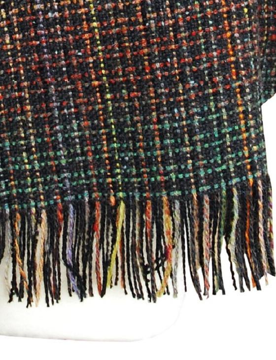 Aran Cashmere Handwoven Ladies Tweed Fringed Poncho