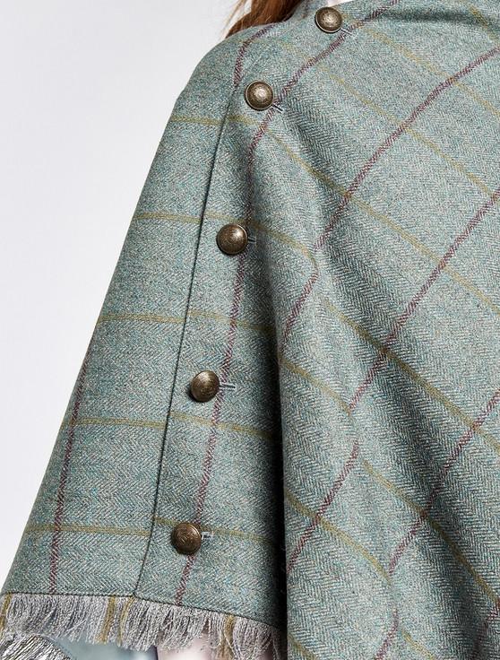 Aran Cashmere Hazelwood Pure Wool Tweed Poncho - Sorrel