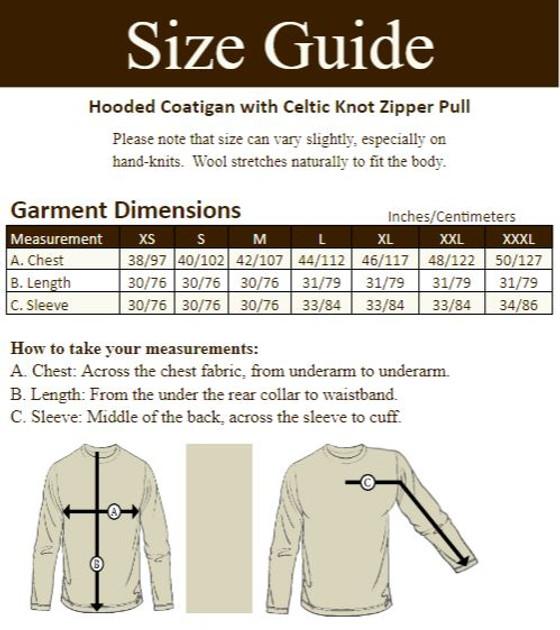 Aran Cashmere Hooded Coatigan With Celtic Knot Zipper Pull‎‎‎