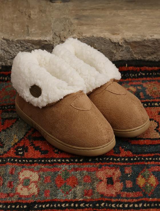 Aran Cashmere Irish Faux Suede Adult Slippers - Warm Toast