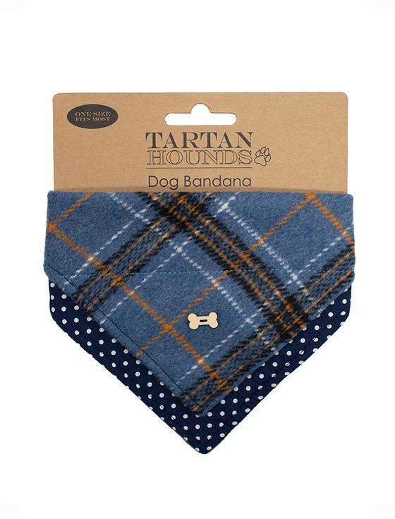 Aran Cashmere Irish Heritage Tartan Doggy Bandana - Blue