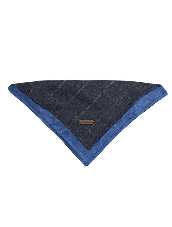 Aran Cashmere Irish Heritage Tartan Doggy Bandana - Blue Box Check