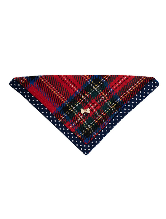 Aran Cashmere Irish Heritage Tartan Doggy Bandana - Red