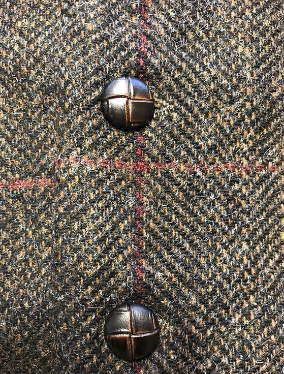 Aran Cashmere Irish Tweed Herringbone Waistcoat - Brown & Red