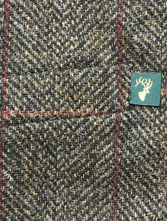 Aran Cashmere Irish Tweed Herringbone Waistcoat - Brown & Red