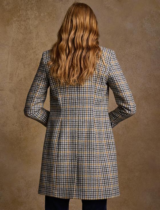 Aran Cashmere Isabella Tweed Coat - Saffron Cobalt Blue