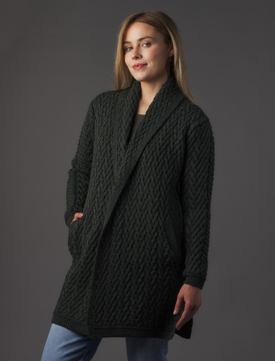 aran cashmere ‎Lad‎ies Herringb‎one Desig‎n Shawl Hood