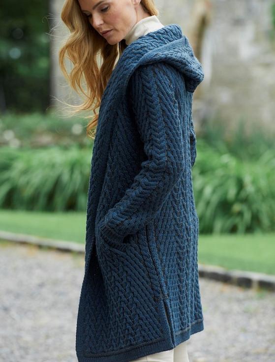 Aran Cashmere Lad‎ies Herringbone Desig‎n Shawl Hood