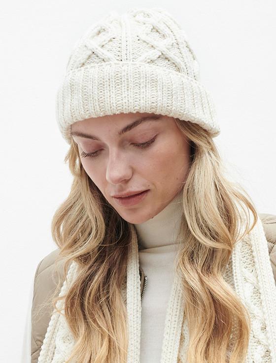 aran cashmere Ladies Aran Super Soft Merino Wool Hat