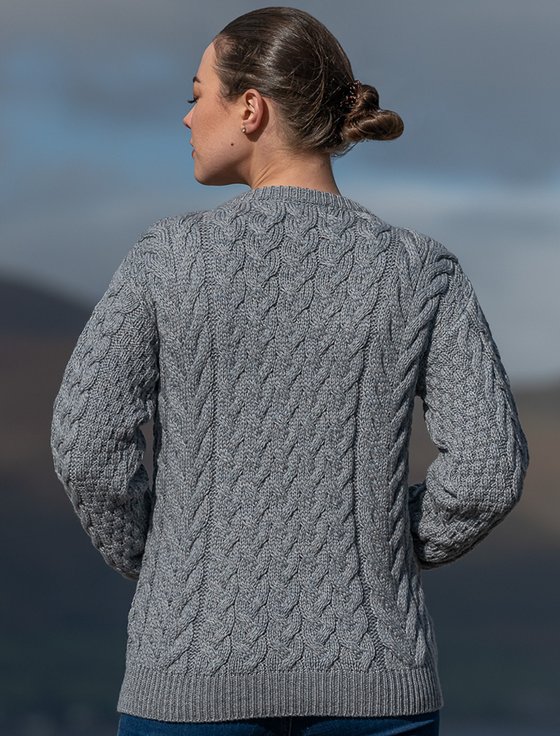 Aran Cashmere Ladies Hand Knit Merino Lumber Jacket‎‎‎