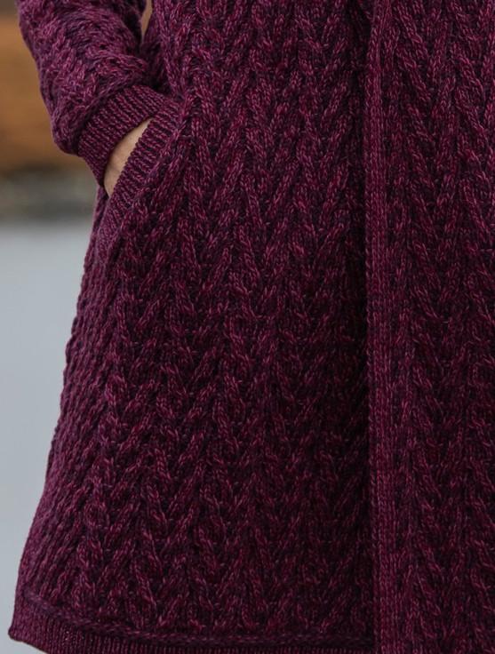 Aran Cashmere Ladies Herringbone Desig‎n Shawl Hood