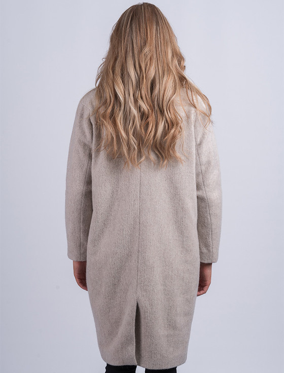 Aran Cashmere Ladies Irish Alpaca City Coat - Natural