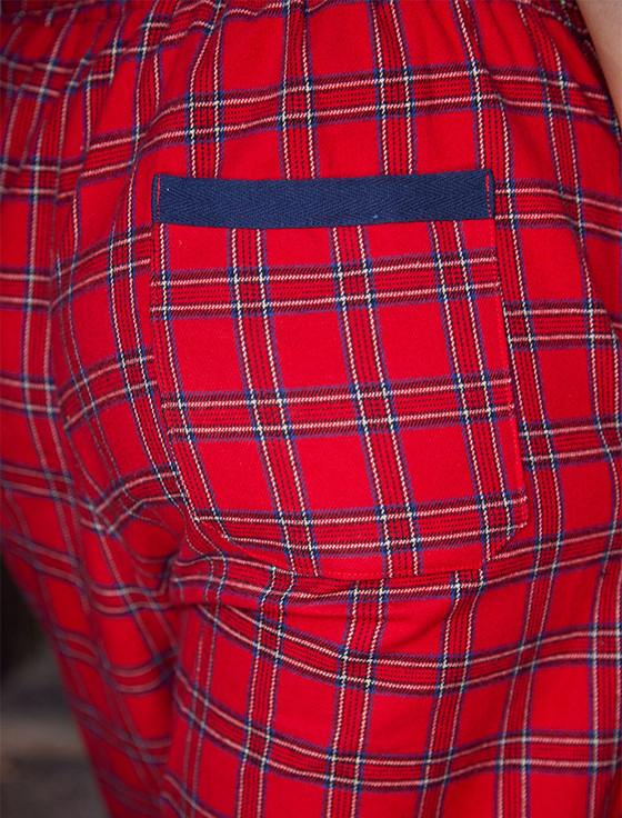 Aran Cashmere Ladies Irish Flannel Lounge Pants - Red Tartan