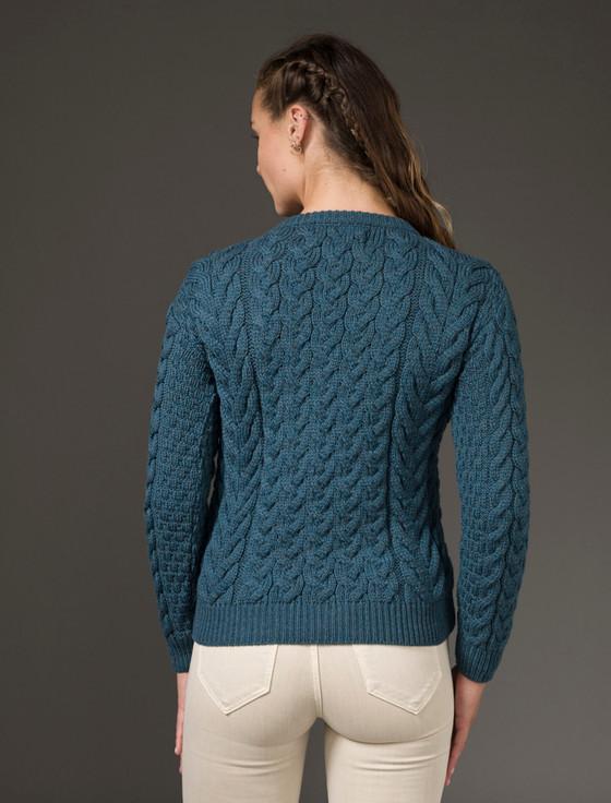 Aran Cashmere Ladies Super Soft Hand Knit Merino Lumber Jacket