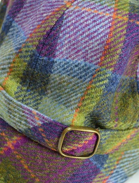 Aran Cashmere Ladies Tweed Flapper Cap - Multi Vernal Plaid