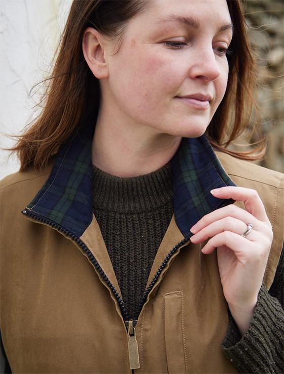 Aran Cashmere Ladies West Cork Windproof Vest - Brown