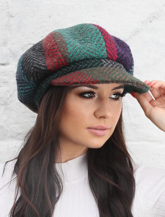 aran cashmere Ladies Wool Peaky Blinders Hat - Donegal Green