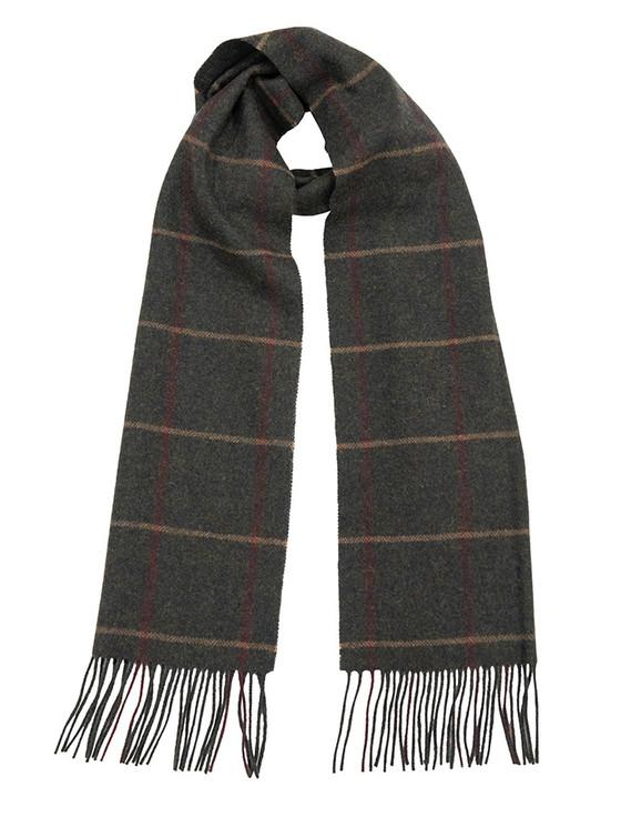 aran cashmere Lambswool Heritage Scarf - Green Box Tweed