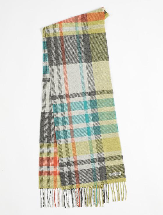 Aran Cashmere Lambswool Scarf - Bright Warp Weft Stripe