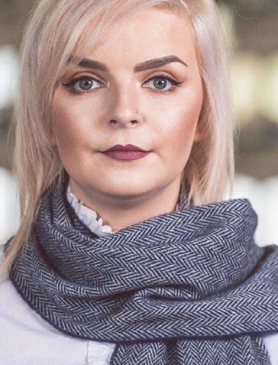 Aran Cashmere Lambswool Scarf - Navy & Cream Herringbone