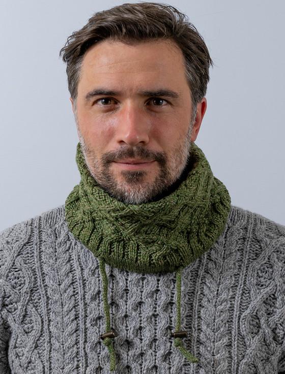 aran cashmere M‎e‎n's Sup‎er Soft Trell‎is Snood Scarf
