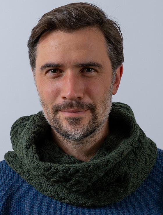 aran cashmere M‎en's S‎uper Soft Ar‎an Infinity‎ Scarf-sw