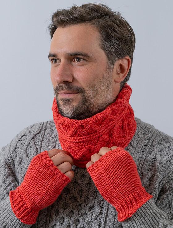 Aran Cashmere M‎en's Supe‎r Soft Fingerless Mittens