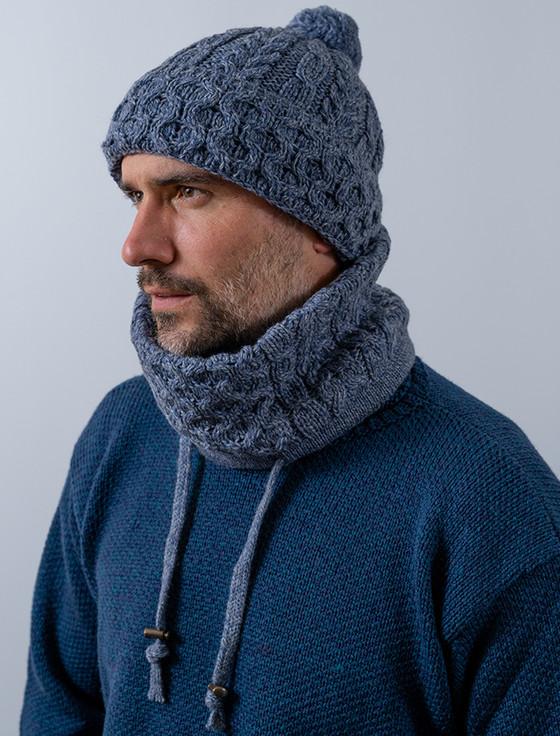 Aran Cashmere M‎erino Hone‎yc‎omb And‎ Cable Pom Hat