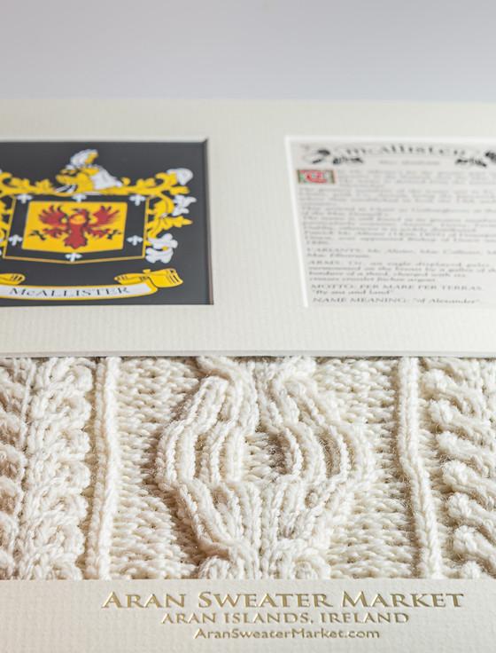 Aran Cashmere Mc Allister Clan Aran & History Display