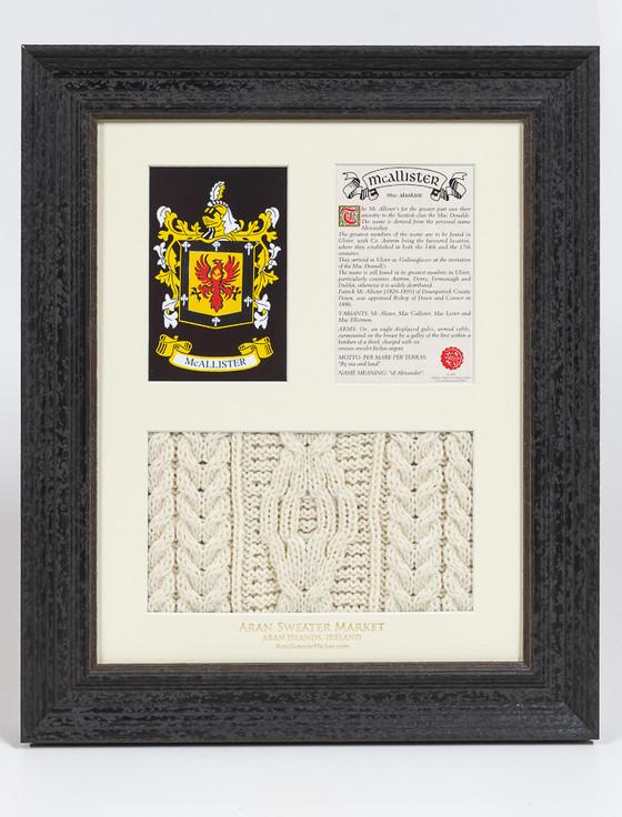 aran cashmere Mc Allister Clan Aran & History Display