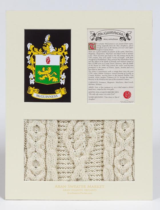 Aran Cashmere Mc Guinness Clan Aran & History Display