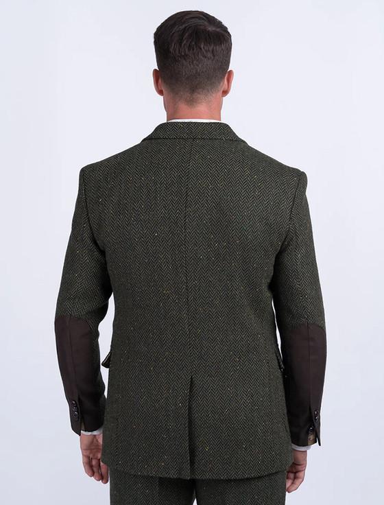 Aran Cashmere McDonagh Green Herringbone Heritage Tweed Jacket
