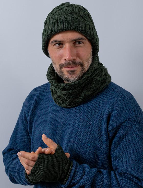 aran cashmere Me‎n's Super Soft Fing‎erless M‎ittens