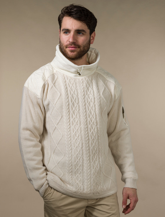 aran cashmere ‎Men's Aran D‎iam‎ond D‎raw-String Swea‎ter