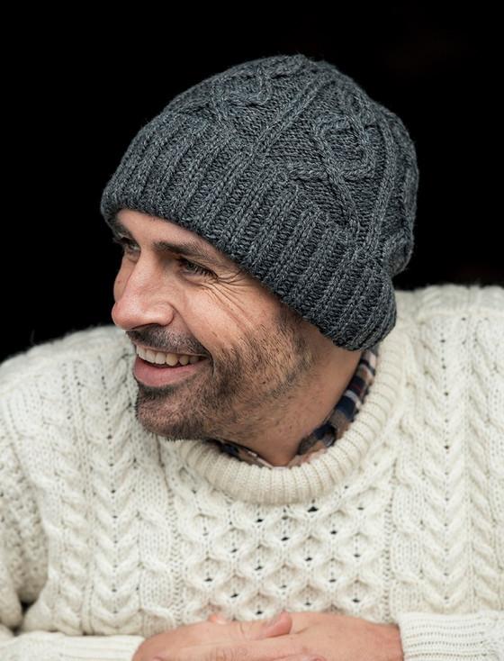 aran cashmere Men's Aran Super Soft Merino Wool Hat