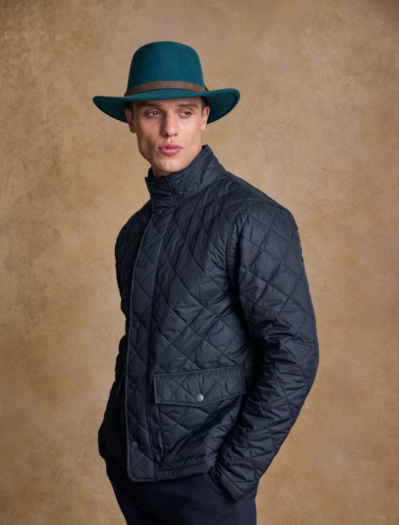 Aran Cashmere Men's Boston Wool Felt Hat - Green Teal