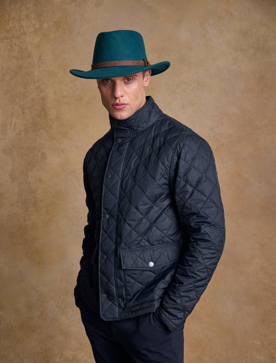 Aran Cashmere Men's Boston Wool Felt Hat - Green Teal