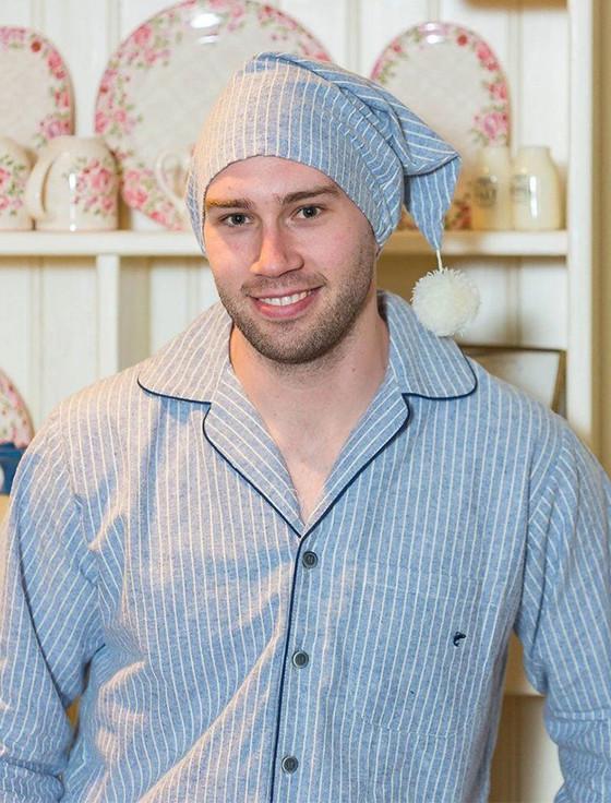 Aran Cashmere Men's Cotton Flannel Nightcap - Blarney Stone