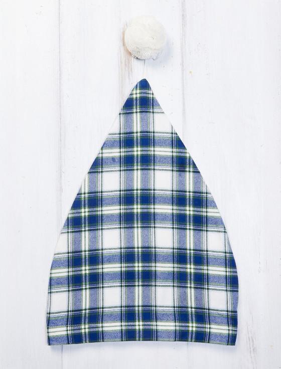 Aran Cashmere Men's Cotton Flannel Nightcap - Douglas Blue Tartan