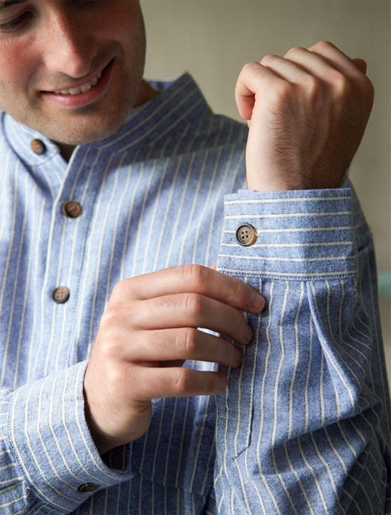 Aran Cashmere Men's Cotton Flannel Nightshirt - Blarney Stone