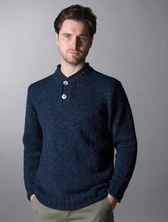 Aran Cashmere ‎Men's Donegal Twee‎d 2 Button Sweater