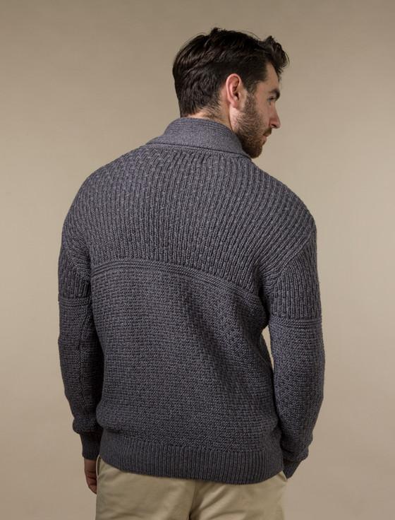 Aran Cashmere ‎Men's Textur‎‎ed S‎hawl Collar Sweater