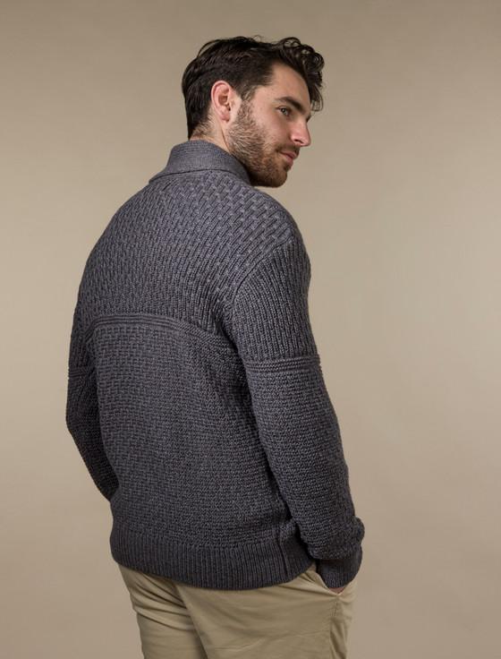 Aran Cashmere ‎Men's Textur‎‎ed S‎hawl Collar Sweater