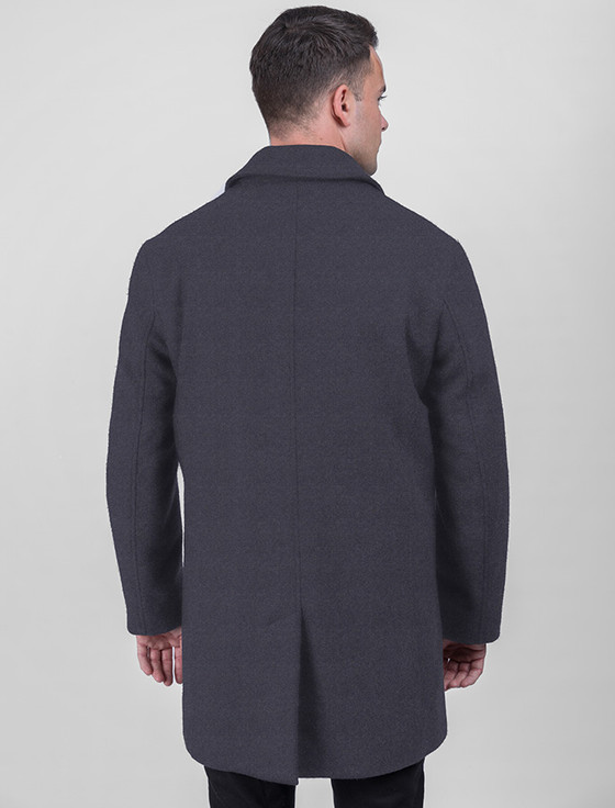 Aran Cashmere Men's Tweed Cashmere Coat - Medium Blue