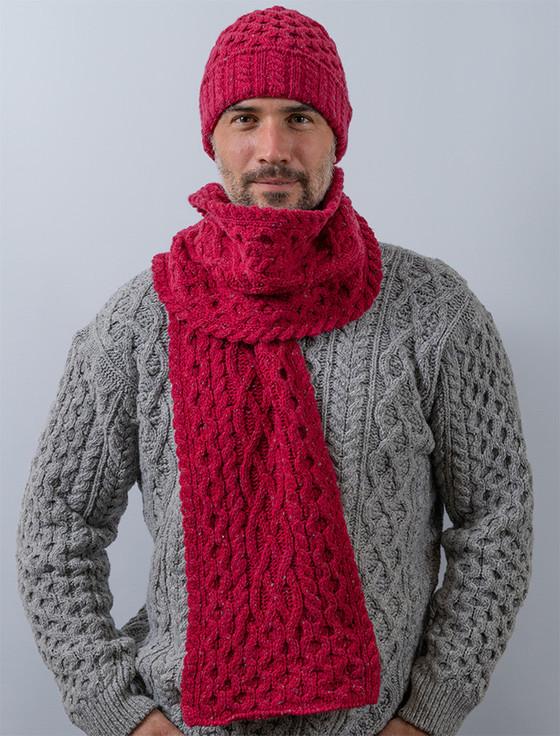 aran cashmere ‎Men's Wool Cashm‎ere A‎ran Hon‎eycomb Scarf