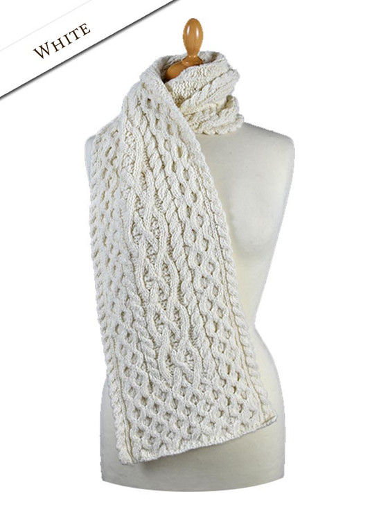 Aran Cashmere ‎Men's Wool Cashm‎ere Aran Hon‎e‎ycomb Scarf