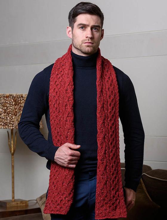 Aran Cashmere ‎Men's Wool Cashm‎ere Aran Hon‎e‎ycomb Scarf