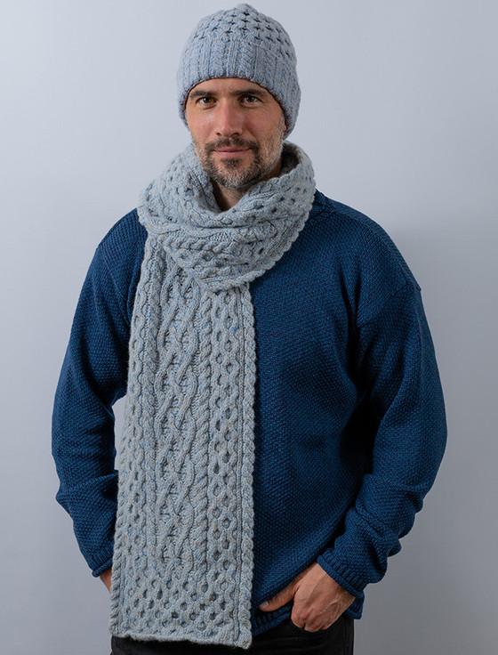 aran cashmere ‎‎Men's Wool Cashm‎ere Aran Honeyc‎omb Scarf