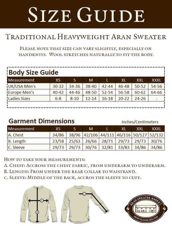 Aran Cashmere Mens Heavyweight Traditional Aran Wool Sweater