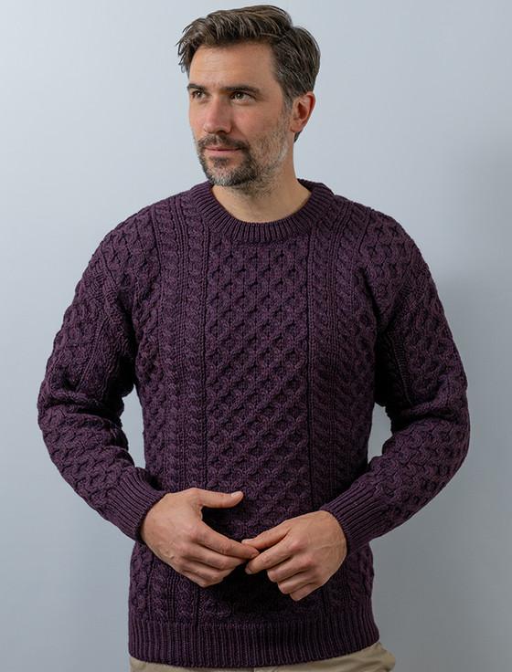 aran cashmere ‎Mens Heavyweight Traditi‎onal Aran Wool Sweater‎‎